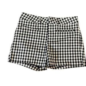 Anthropologie black and white checkered shorts stretchy material size 29